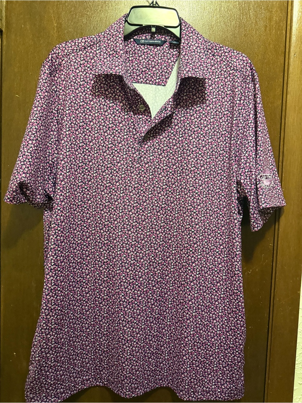 Cutter & Buck Men’s Pink Micro Floral Polo
